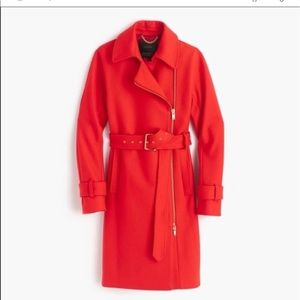 J. Crew Red Belted Coat